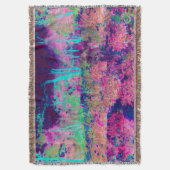 印象派の紫とホットピンクの風景 スローブランケット (正面縦)