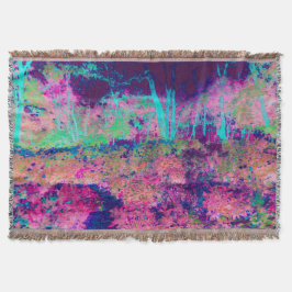 印象派の紫とホットピンクの風景 スローブランケット