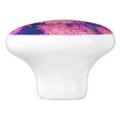 印象派の紫とホットピンクの風景 セラミックノブ (側面)