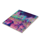 印象派の紫とホットピンクの風景 タイル (側面)