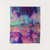 印象派の紫とホットピンクの風景 タペストリー (正面)