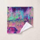 印象派の紫とホットピンクの風景 バスタオルセット (ウォッシュタオル)