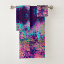 印象派の紫とホットピンクの風景