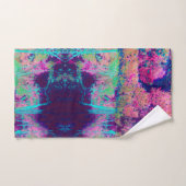 印象派の紫とホットピンクの風景 バスタオルセット (ハンドタオル)