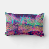 印象派の紫とホットピンクの風景 ランバークッション (裏面)