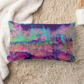 印象派の紫とホットピンクの風景 ランバークッション (ブランケット)