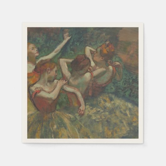 印象派の絵画、四人のダンサー、エドガー・ドガ スタンダードカクテルナプキン (正面)