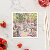 印象派の美しい公園の絵画 スタンダードカクテルナプキン (インサイチュ)