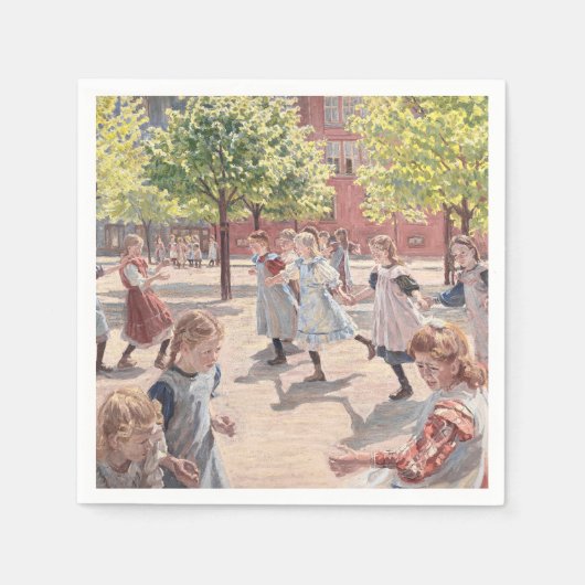 印象派の美しい公園の絵画 スタンダードカクテルナプキン (正面)