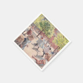 印象派の美しい公園の絵画 スタンダードカクテルナプキン (角)