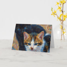 印象派の美しい子猫のアートカード カード