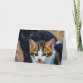印象派の美しい子猫のアートカード カード (正面)