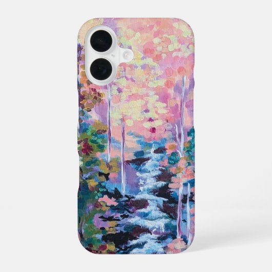 印象派の自然画 iPhone 16ケース (裏面)