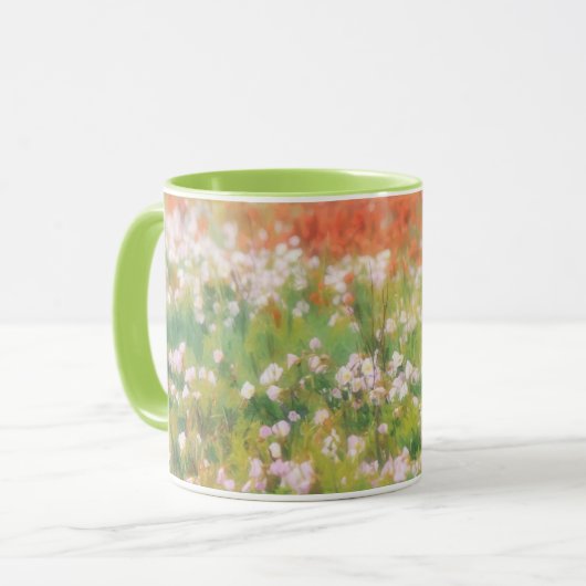 印象派の花の芸術マグカップ 野の花の草原 マグカップ (正面左)