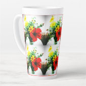 印象派の花アートデザイン カフェラテマグ (左アングル)