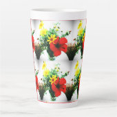 印象派の花アートデザイン カフェラテマグ (正面)