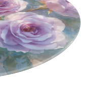 印象派の花 ライトパープルの薔薇 カッティングボード (角)