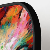 印象派の豚の赤いケシのパーソナライズされた花 ピックルボールラケット (左詳細)