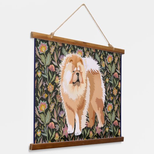 印象派の赤いチョウの壁のタペストリーの木がトッピング 吊り下げ型タペストリー (傾斜あり)