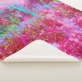 印象派の赤とピンクの庭園風景 シェルパブランケット (3/4)