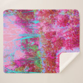 印象派の赤とピンクの庭園風景 シェルパブランケット (正面(横))