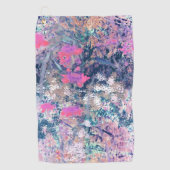 印象派の野の花畑 - ピンク ゴルフタオル (正面)