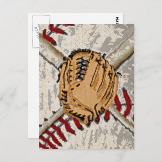 印象派の野球デザイン ポストカード (正面/裏面)