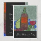 印象派の静物詩-ワイン招待状 招待状 (正面/裏面)