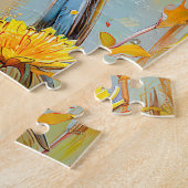 印象派の風景のユーラシアの青いタイ ジグソーパズル (側面)