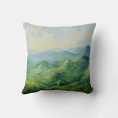 印象派の風景:緑豊かな森林山 クッション (裏面)