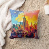 印象派はっきりしたの街並み クッション (ブランケット)