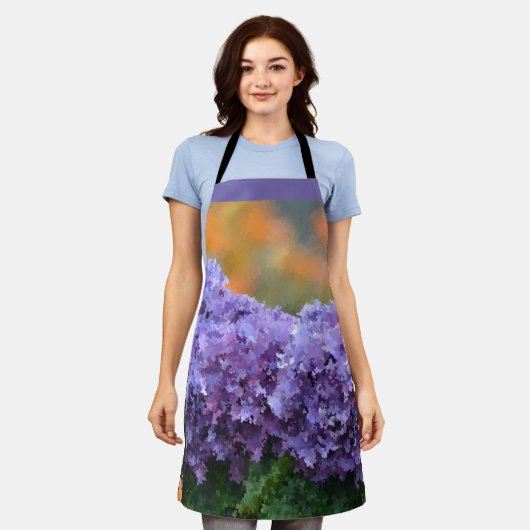 印象派アジサイ エプロン (着用した状態)