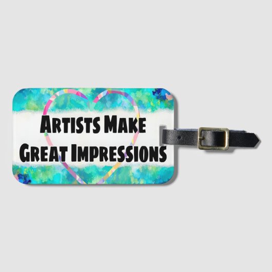 印象派アート引用文誇りを持った作家 ラゲッジタグ (正面横)
