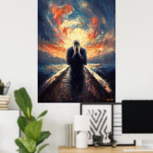 印象派インスパイアの叫び ポスター (ホームオフィス)