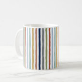 印象派インスパイア色手描きストライプ コーヒーマグカップ (正面左)