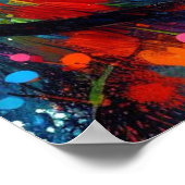 印象派カラフルアポップ・アートの・ボクサー・ド絵を描ッグ ポスター (角)