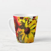 印象派カラフルスタイルワイルドフラワーアート カフェラテマグ (左アングル)