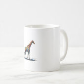 印象派カラフルスタイル動物愛好家キリン コーヒーマグカップ (正面右)