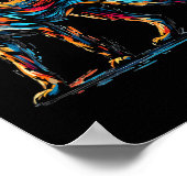 印象派カラフルスタイル動物愛好家チーター ポスター (角)