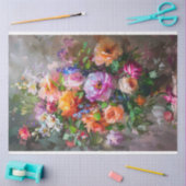 印象派カラフルフローラの絵を描分離 薄葉紙 (クラフト)