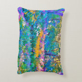 印象派カラフル庭園風景花 アクセントクッション (裏面(縦))