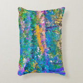 印象派カラフル庭園風景花 アクセントクッション (正面(垂直))