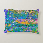 印象派カラフル庭園風景花 アクセントクッション (裏面)