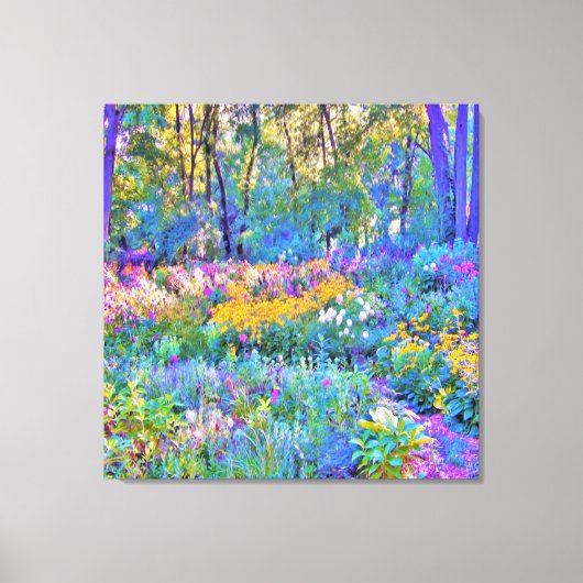 印象派カラフル庭園風景花 キャンバスプリント (正面)