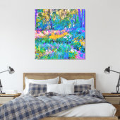 印象派カラフル庭園風景花 キャンバスプリント (インサイチュ (寝室))