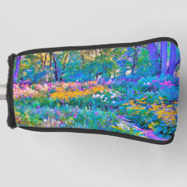 印象派カラフル庭園風景花 ゴルフヘッドカバー