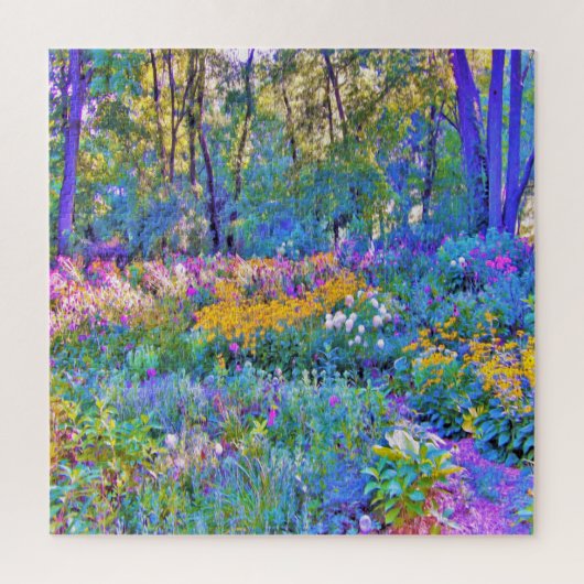 印象派カラフル庭園風景花 ジグソーパズル (縦)
