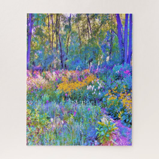 印象派カラフル庭園風景花 ジグソーパズル (縦)