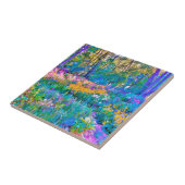 印象派カラフル庭園風景花 タイル (側面)