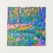 印象派カラフル庭園風景花 タペストリー (正面)